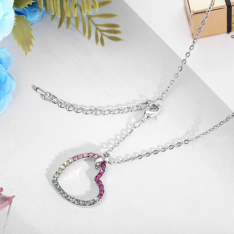 Vintage Love Rainbow Pendant Necklaces for Women Wedding Anniversary Fine Necklaces Fashion Jewelry Gift Special Offer Choker