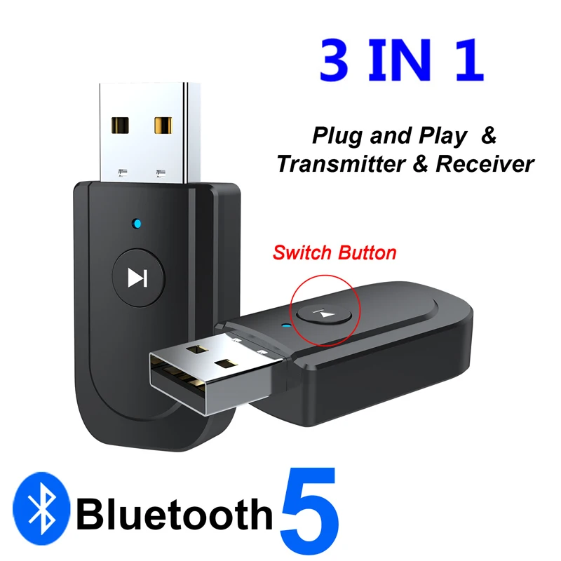 UTHAI USB5.0  Adapter Transmitter Receiver Three In One Adapter TV Car Speaker Phone Computer Bluetooth-compatibl Adapter Dongle