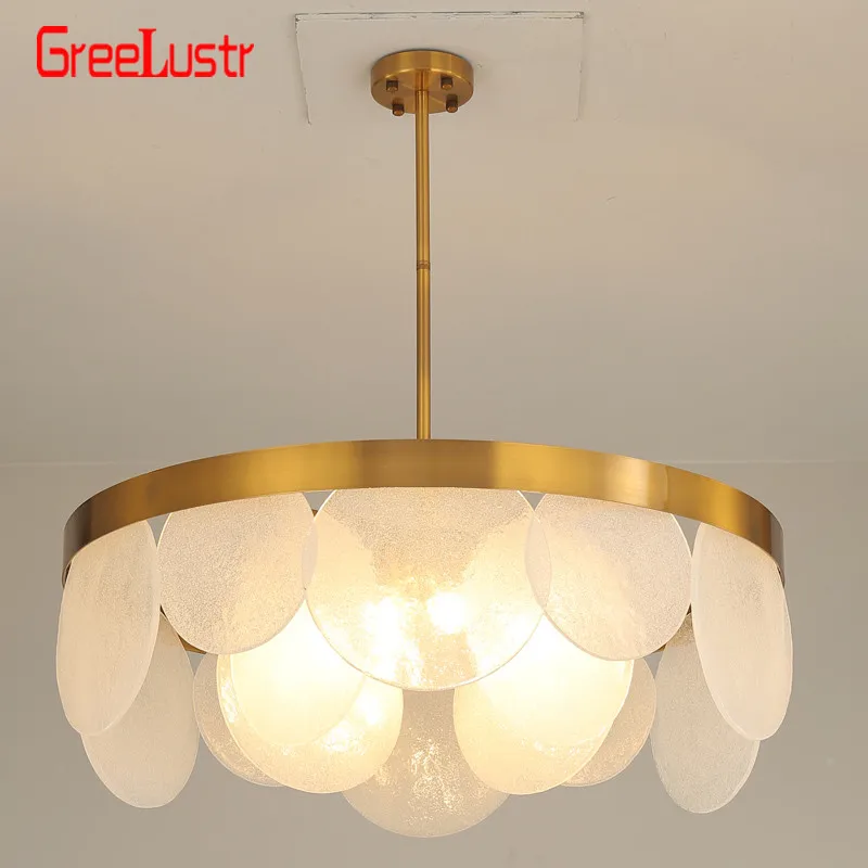 

New Designs Glass Copper Led Pendent Hanging Light Luxury Nordic Creative Glass LED Pendant Lamp for Bedroom Home Decor Lustr