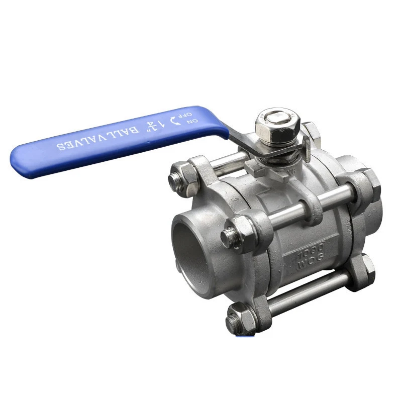 DN32 304 Stainless Steel BSP Thread Three-piece Ball Valve High Temperature Ball Valve