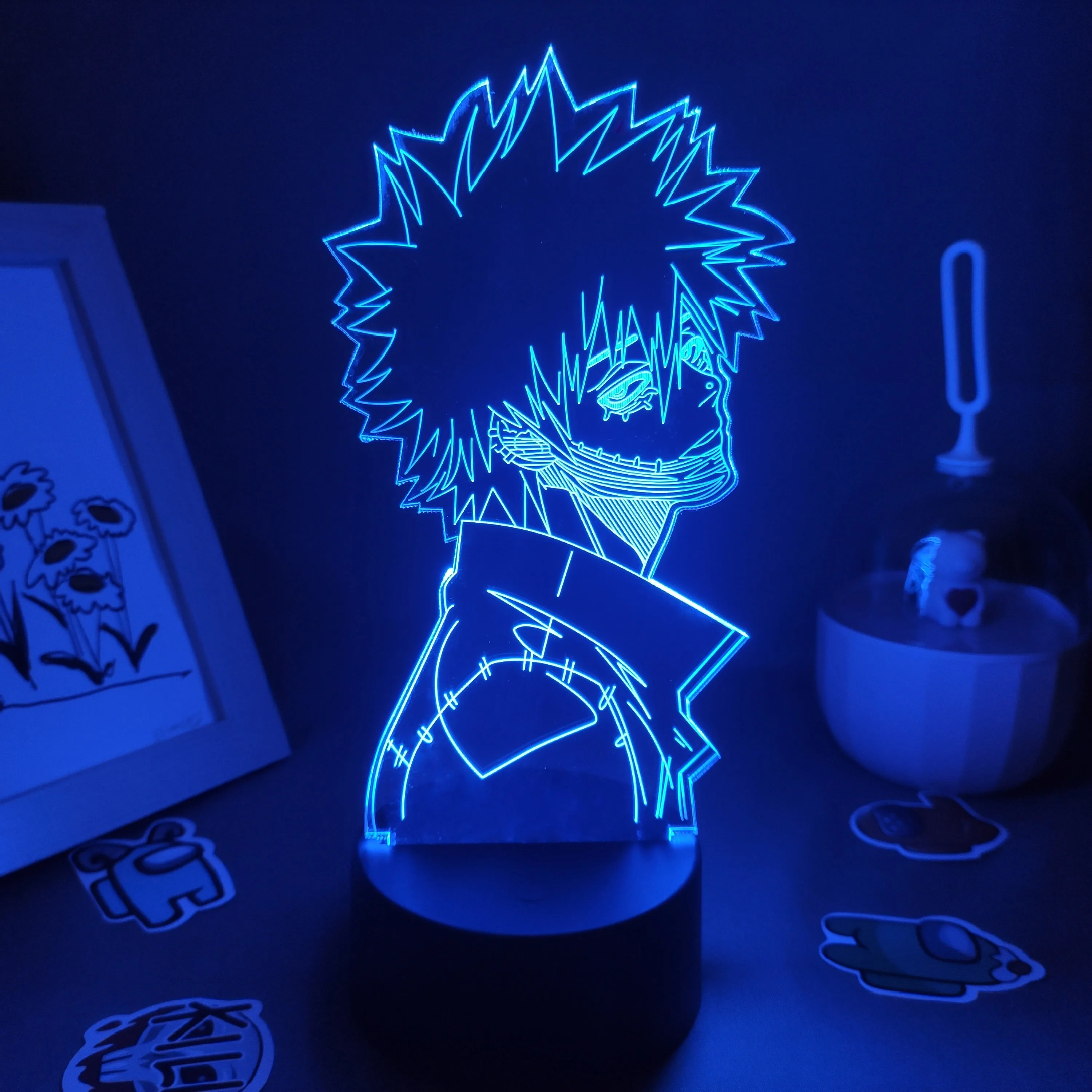 My Hero Academia Anime Figure 3D LED Night Lights for Kid Child Birthday Gift Manga Bakugo Neon Lava Lamp Bedroom Colorful Decor