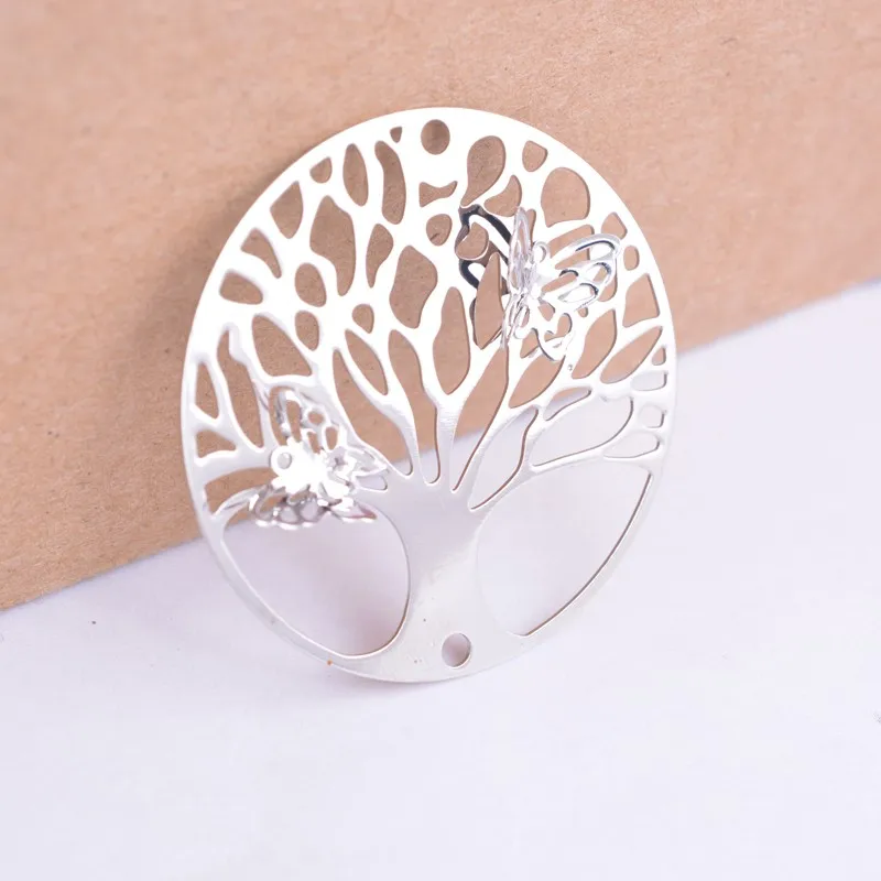 10pcs Platinum Plated Filigree Round Tree Jewelry Connectors Cameo Base Setting Bricolage Pendant  jewelry findings