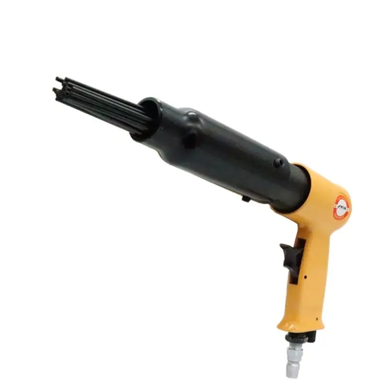 HIFESON Pneumatic Air Needle Scalers Rust Removal Gun 150Y Air Hammer Small Rust Remover Tools 19 Neeles Iron Sheet Cleaning Gun