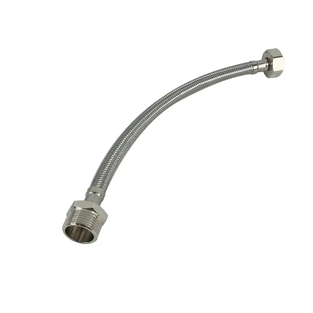 موصل مرن مموج 3/4 بوصة بخيط طويل 12 بوصة خرطوم مرن من الفولاذ المقاوم للصدأ