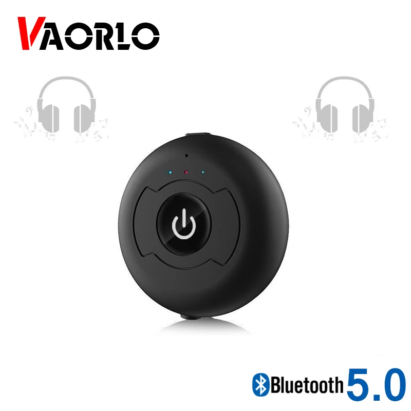 VAORLO Bluetooth 5.0 Audio Transmitter 3.5mm AUX RCA Stereo Latency Rendah Multi point Nirkabel Adaptor Untuk TV PC Lapter dongle
