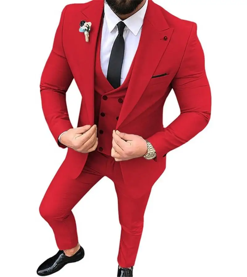 

Latest Coat Pant Designs Red Men Suit Prom Tuxedo Slim Fit 3 Piece Groom Wedding Suits For Men Custom Blazer Terno Masuclino