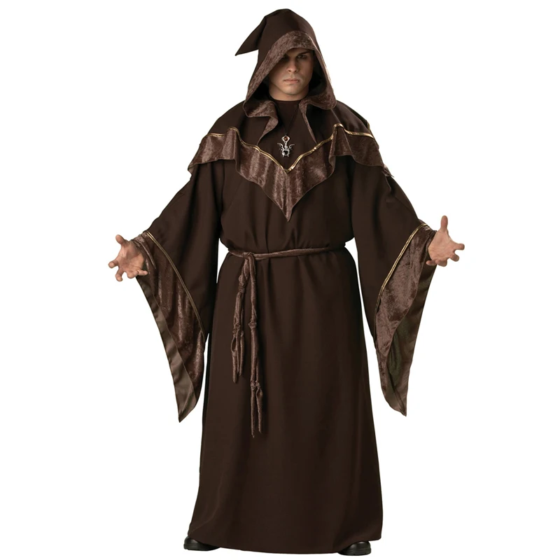 Festa di Halloween sciamano Costume religioso uomini religiosi europei dio padre missionario mago gotico Cosplay uniforme da sacerdote