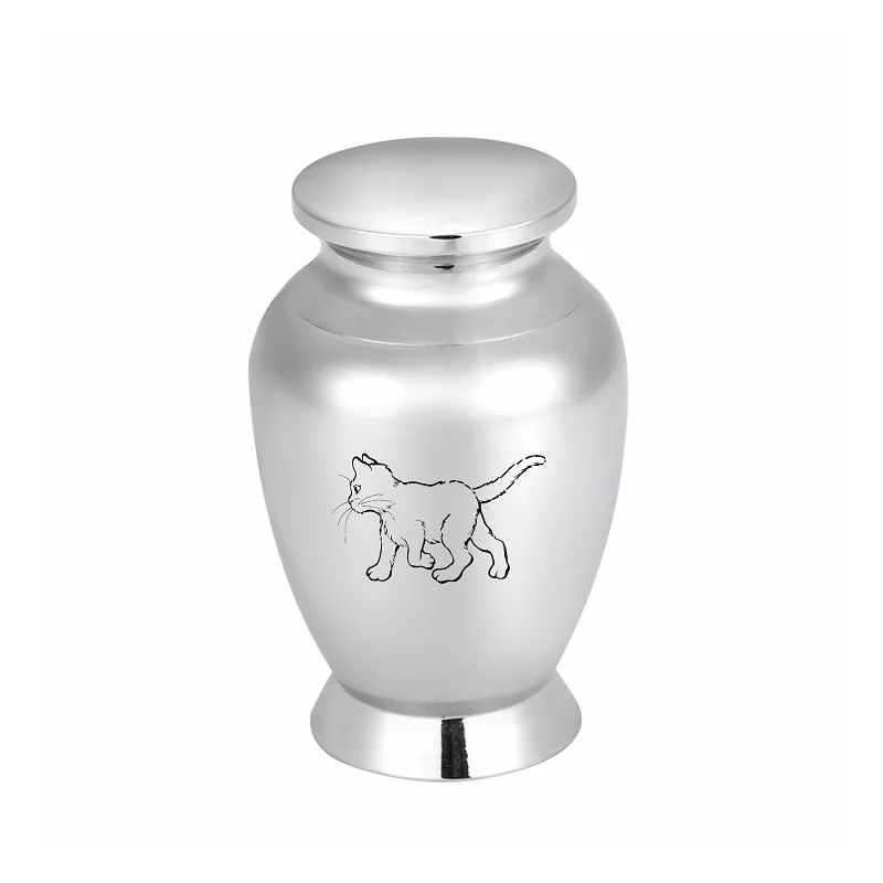 LHP102 Stainless Steel Cat Cremation Urn Hold Small Amount Ashes of Your Cats,Pet Cat Memorial Keepsake Mini Urn/Jars