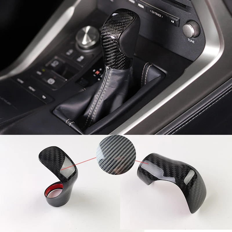 For Lexus RX IS ES NX nx300 RC300h RX200t RX350 1pcs Real Carbon Fiber Car Gear box Handles Gear Shift Knob Stick Lever Head