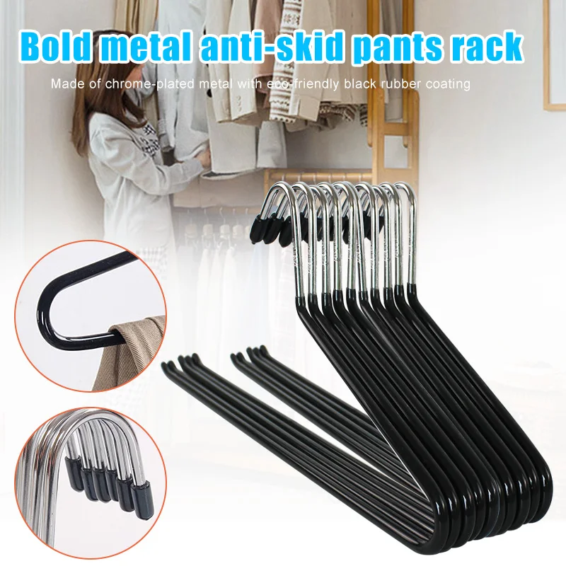 

10/20pcs Cabinet Pants Hangers Metal Open-End Non Slip Slacks Trouser Holder Wardrobe Organizers Clothes Storage Rack 바지걸이