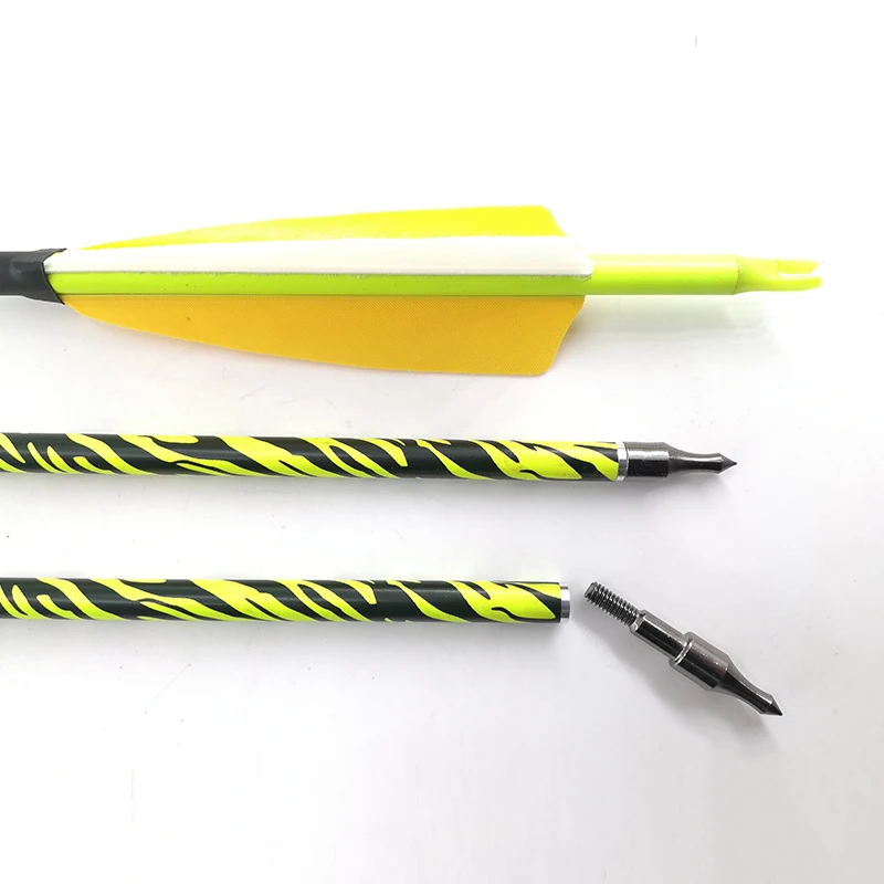 Pinals Spine 300 340 400 500 600 32 Inch Archery Carbon Arrows for Compound Recurve Bow Traditional Longbow Hunting 3D Targets