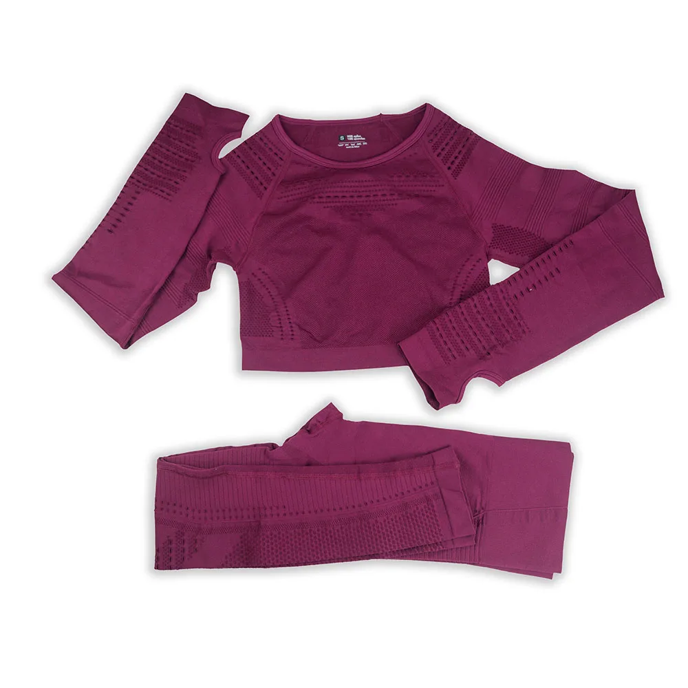 Abbigliamento sportivo da donna set da yoga tuta sportiva senza cuciture Fitness abbigliamento da palestra abbigliamento da allenamento Crop Top