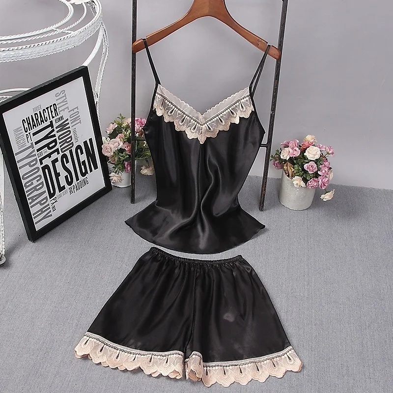 Women Satin Robe Pure Color Bride Bridesmaid Wedding Robes Set Lace Trim Sexy Cami&Robe Sleep Suit Nightdress Nightgown