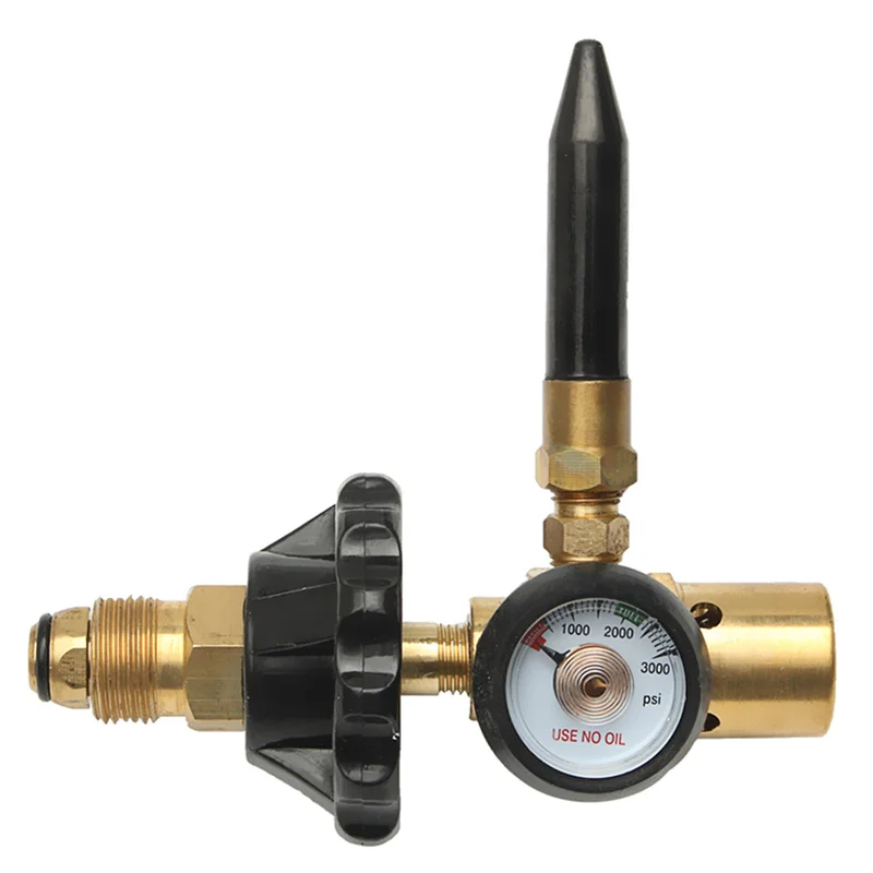 145*135mm Brass Helium Latex Balloon Inflator Regulator With Pressure Gauge For G5/8 Tank Valves  Pressure Reducer