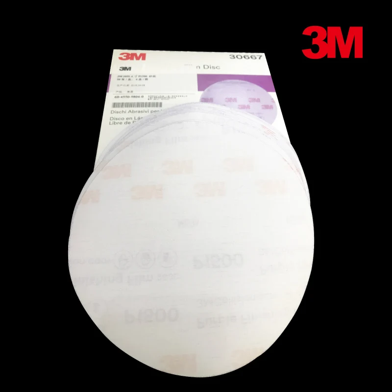 3M 260L 152mm 6 Inch Purple Finishing Film Disc Hookit P1500 800 600 Grit Dry Abrasive Paper Ultrafine Abrasive Car Polishing