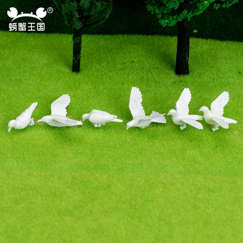 20pcs Artificial Bird Outdoor Garden Figurine Pigeon Resin Figure Craft Toy 1/25 1/75 Miniatures for scale Model Scenery Decors