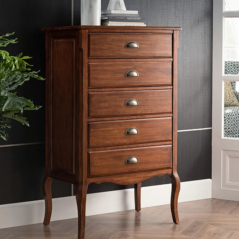 American country solid wood chest of drawers chest of drawers European-style drawer storage cabinet side cabinets