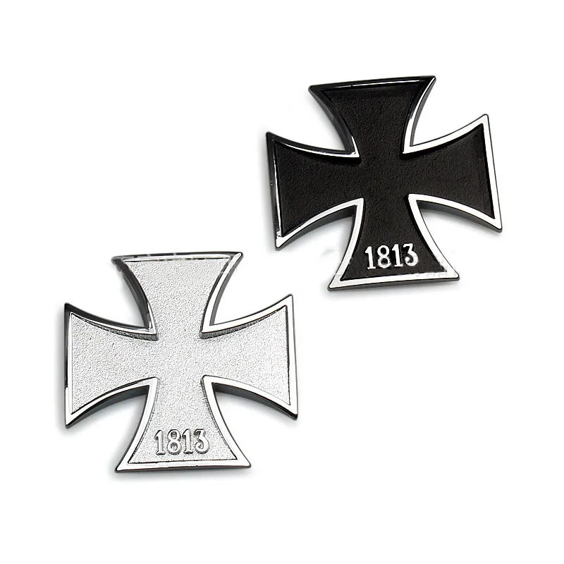 

10pcs 3D Metal car Sticker Maltese Cross 1813 Emblem Car Auto Motorcycle Badge Trunk Decal Sticker