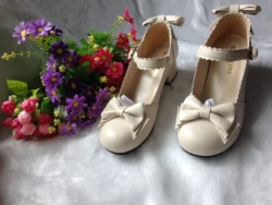 Fashion Buckle Strap Princess Student Girl Ladies Single Pumps Shoes Size 35-42 Sweet Bow Pearls High Heels Women Lolita Shoes