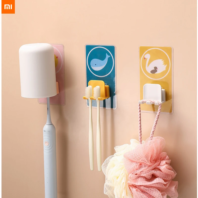 new xiaomi Toothbrush rack free punching mouthwash cup wall-mounted bathroom kitchen storage rack Multifunctional practical