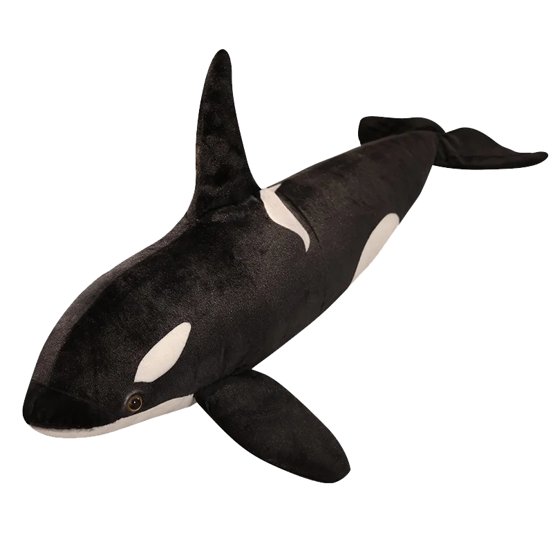 simulation animal black killer whale plush toy large realistic killer whale doll for boy children birthday gift 75cm 130cm