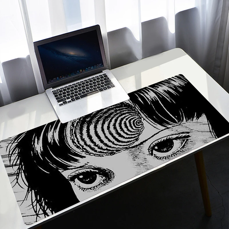 Junji ito Mousepad Gamer tappeto per PC tappetino per Mouse per Computer accessori per giochi Anime tastiera grande gomma 400X900 per tavolo CSGO LOL