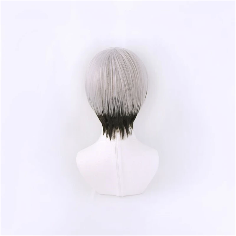 Kita Shinsuke peruka do cosplay Anime 30cm Shinsuke Kita krótkie czarne szare stylizowane syntetyczne peruki do włosów + czapka z peruką