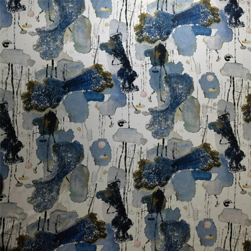 Hot Sell 100% Mulberry Silk Fabric Nature Pure Charmuse Printed For Dress Bedding Scraf #LS07122