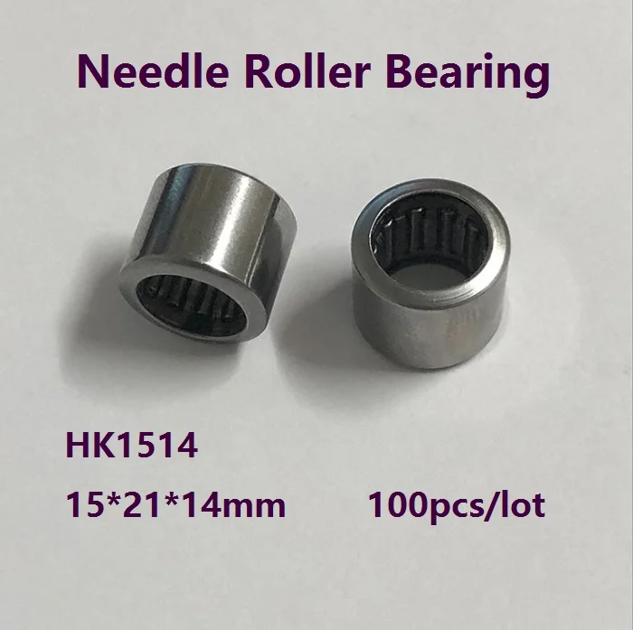 100pcs/lot HK1514 HK152114 High quality 15×21×14 mm Drawn Cup Type Needle Roller Bearing 15*21*14 mm