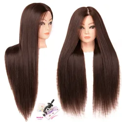 Head Dolls for Hairdressers 65 cm Hair Synthetic Mannequin Head Hairstyles Female Mannequin Hairdressing Styling Training Head