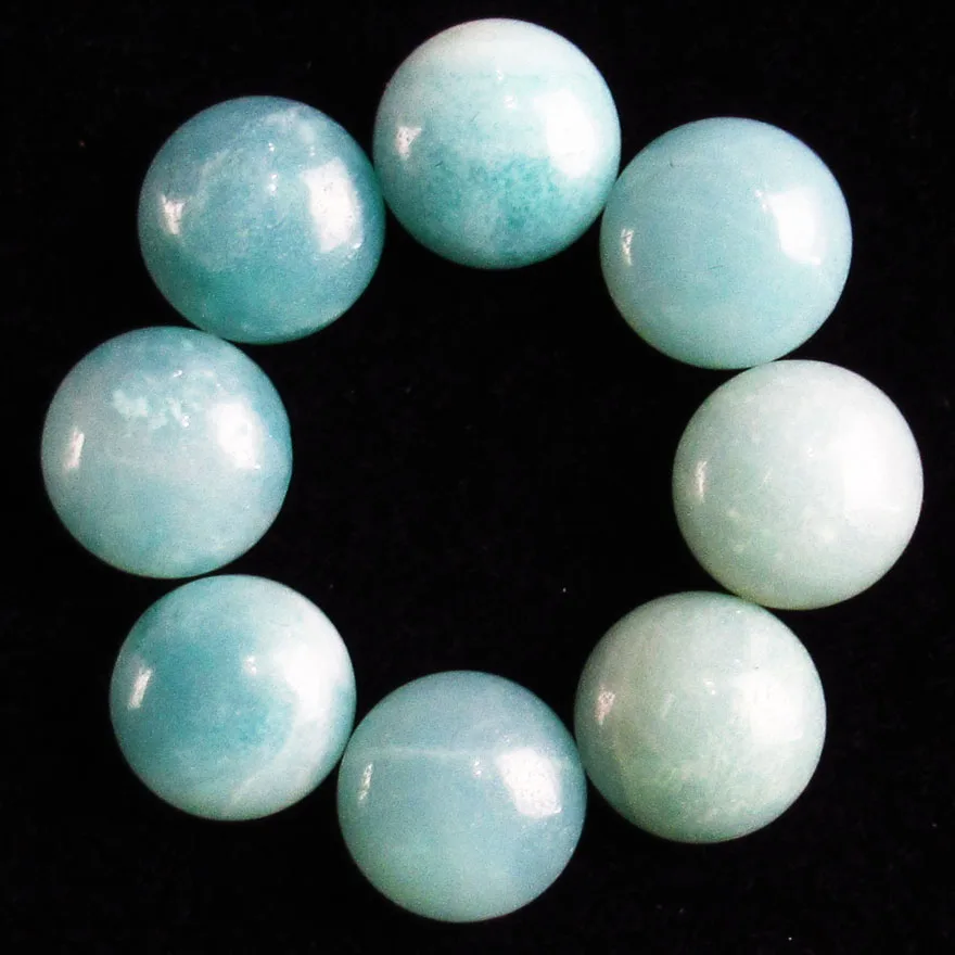 

12Pcs Charming Excellent Beautiful Amazonite Gem Round CAB CABOCHON 10x5mm