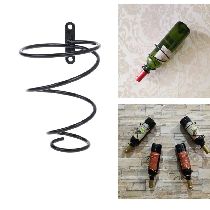Estante de hierro montado en la pared para botellas de vino, estante de exhibición para Cocina, Bar, organizador de almacenamiento, decoración del hogar
