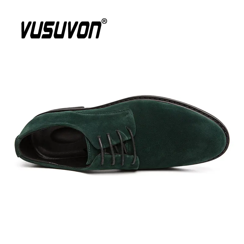 2021 Fashion Winter Suede Leather Green Men Derby Shoes Oxford Casual Classic Black Sneakers Comfortable Footwear Dress Flats