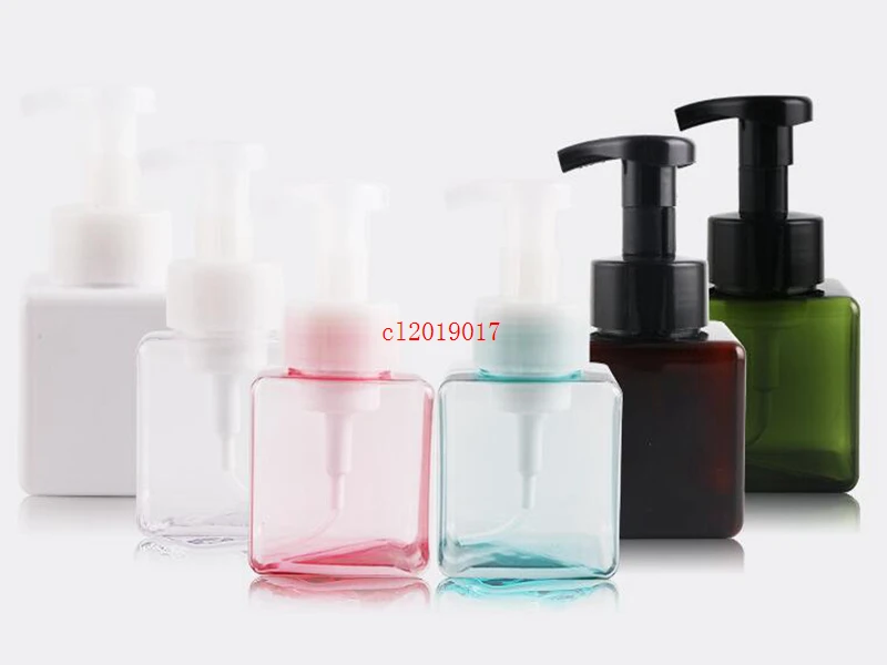 250ML Plastic Soap Dispenser Bottle Square Shape Foaming Pump Bottles Soap Mousses Liquid Dispenser Foam Bottles Packing Bottles