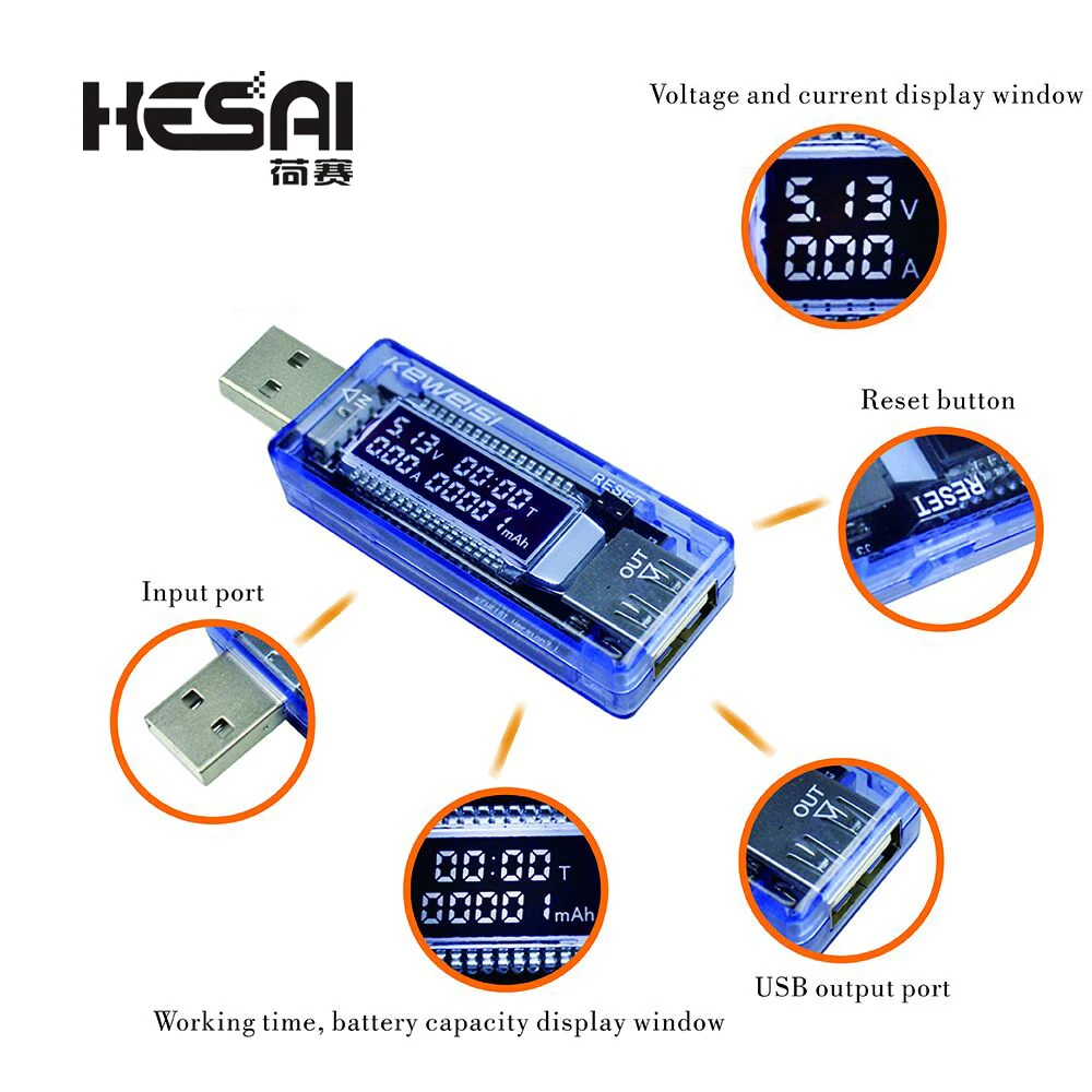 USB Current And Voltage Charger Capacity Tester Doctor Power Meter Text Voltmeter Detect Charger Capacity Tester Meter Mobile