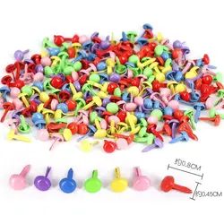 100pcs/Bag New Mix Pattern Round Metal Brads DIY Scrapbooking Crafts Accessories For Home Decor Embellishment Fastener Supplies