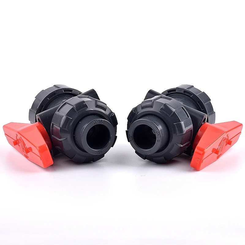 20~110mm UPVC Double Union Ball Valve Chemical Grade Aquarium Fish Tank Adapter Garden Watering Irrigation Water Pipe Connector