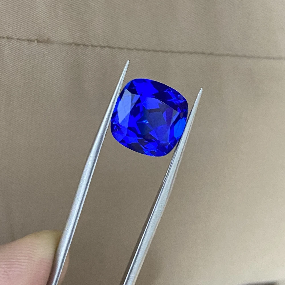 Meisidian Lab 10X10Mm 5 Karat Bantalan Potong Cornflower Biru Safir Kobalt Spinel Batu Permata