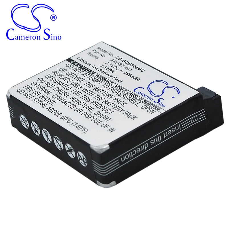 بطارية CameronSino لـ GoPro Hero 4 Hero 4 Silver Hero 4 Black Hero 4+ تناسب بطارية كاميرا GoPro 335-06532-000 AHDBT-401 3.80 فولت