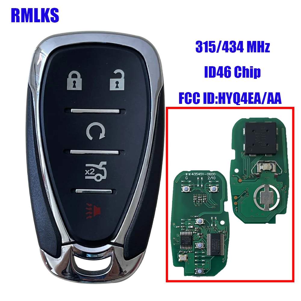 

Car Remote Keyless Entry For Chevrolet Cruze Spark Camaro Equinox Malibu 2017 2018 ID46 315/434Mhz FCC HYQ4EA/AA Car Key