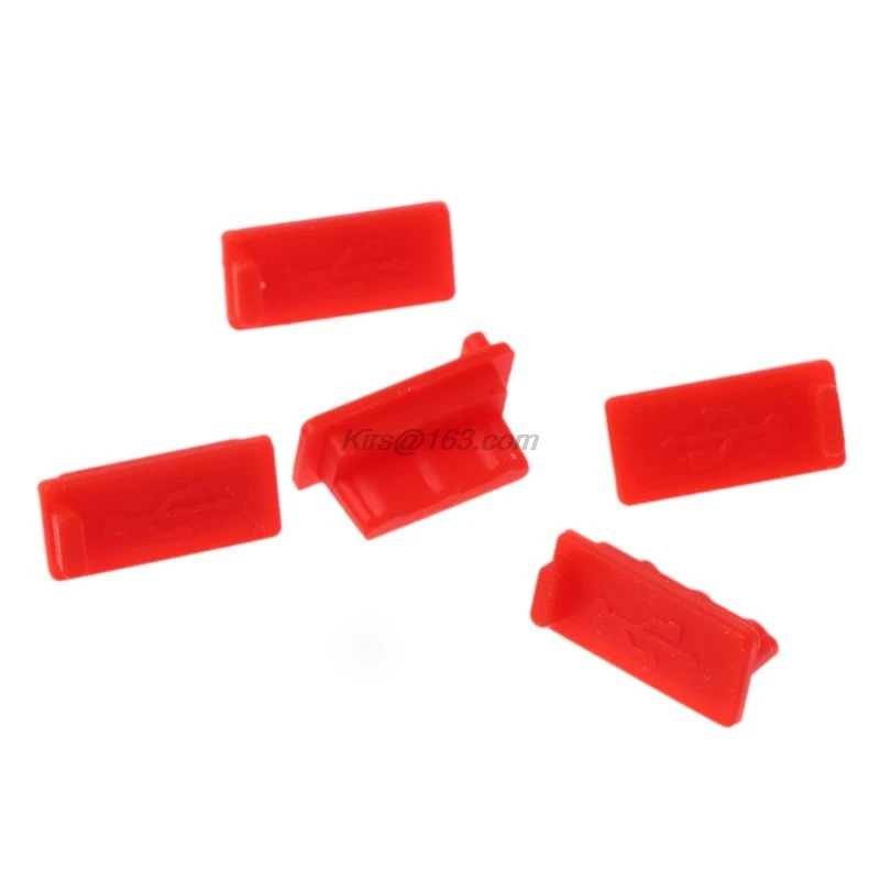 5PCS USB Dust Plug Charger Port Cover Cap Female Jack Interface Universal Silicone Dustproof Protector Tablet PC Notebook Laptop