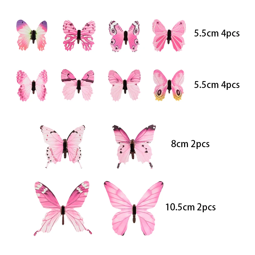 12Pcs/set Luminous Butterfly Wall Stickers Living Room Butterflies For Wedding Party Decoration Home 3D Fridge Decals Wallpaper