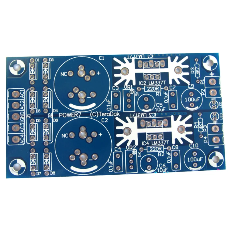 LM317 LM337 AD-DC Dual Voltage Adjustable Regulated Power Supply Bare PCB Board For Preamp Amplifier