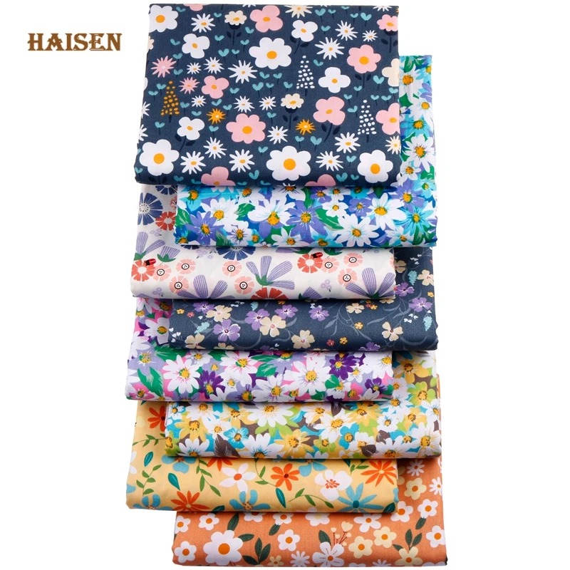 

Printed Twill Fabrics Cotton Cloth Gorgeous Flowers Calico For DIY Sewing Baby&Kid's Quilt Clothing Textile Material,By Meters