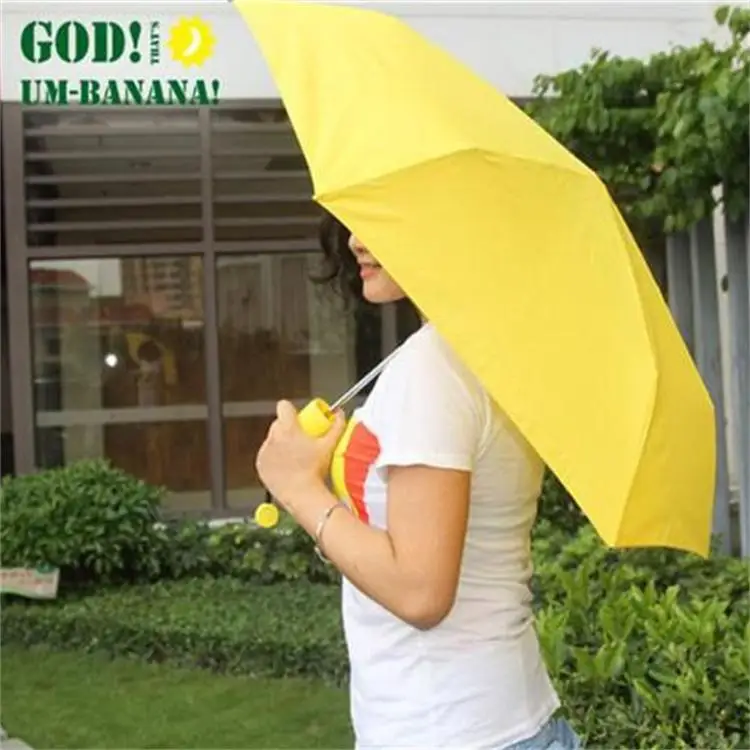 Cute Banana Three Fold Umbrella Women Protection Paraguas Windproof Umbrellas Novelty Items For Lovers Kids Gifts