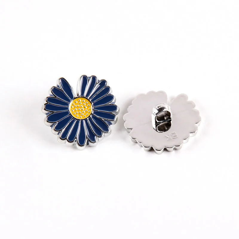 25mm Small Daisy-Shaped Buttons Sun Flower Buttons Resin Metarl Button For Clothing Coat Sweater Accessories DIY