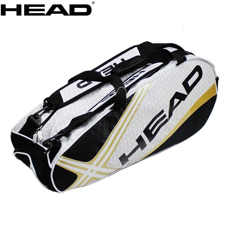 New Orange Original HEAD Tennis Racket Bag Large Capacity Gold 6-9 Squash Tenis Racket Backapck Men Women Tenis Training Handbag