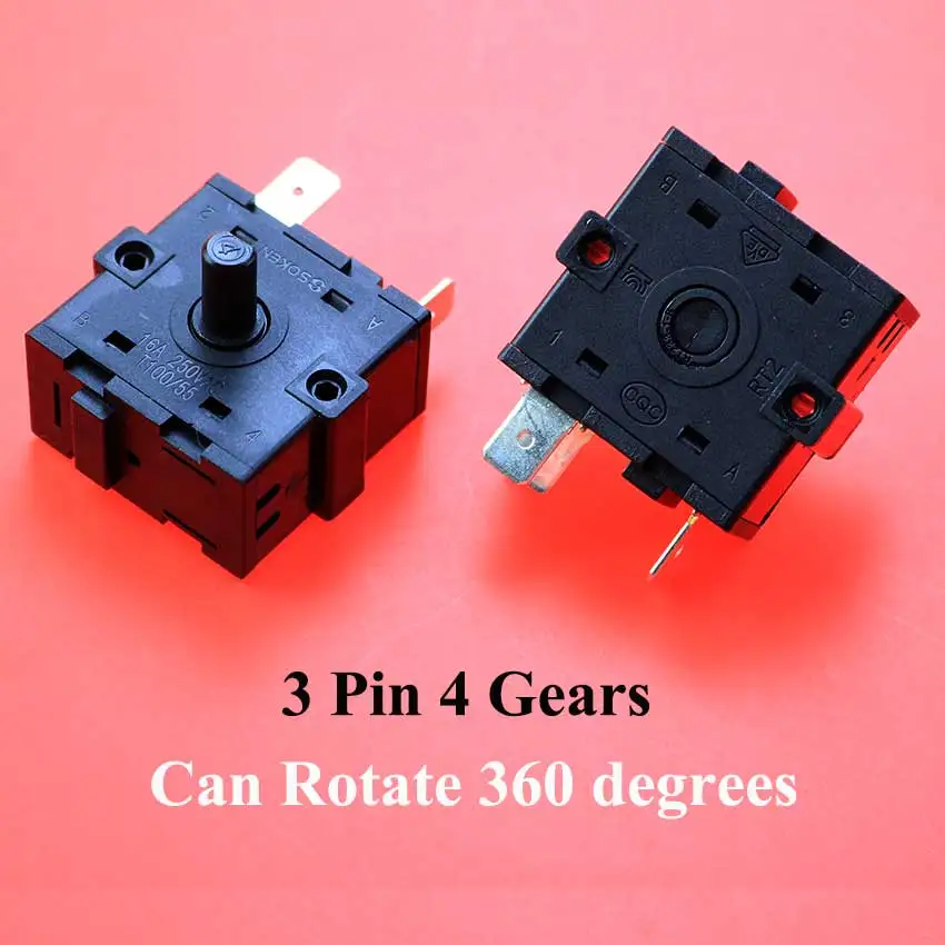 1PCS High-current Square Oven Heater Electric Oil Radiator Juicer Mixer Multi-Position Switch 3 5 6 8 Pin Rotary Switch Selector