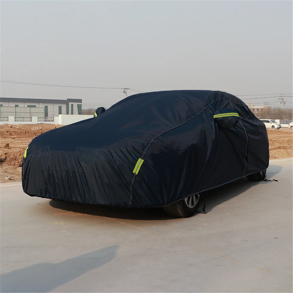 210T Dark Blue Universal Full Car Cover Outdoor Snow Ice Dust Sun UV Shade Cover  for Volkswagen Polo Passat Golf Tiguan