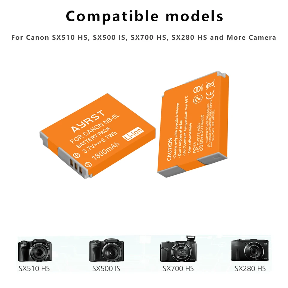 DSTE NB-6L NB6L NB-6LH Batterie et chargeur compatible avec Canon PowerShot SX170 IS SX510 SX600 SX710 SX610 SX275 HS IXY 110 IS IXY 25 IS IXUS 85 IS IXUS 95 IS IXUS